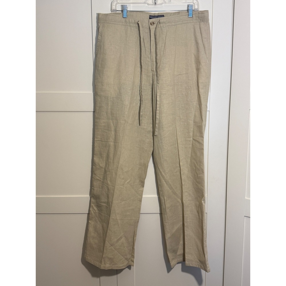 Andrew Fezza Linen Blend Drawstring Pants‎ Mens Large Casual Comfort